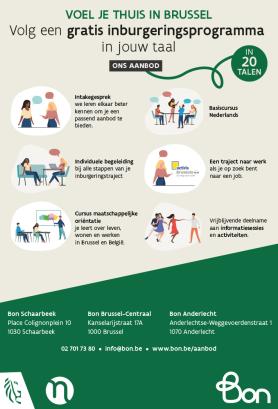 Flyer 'Het inburgeringsprogramma van Bon' - voor de tekst zie de PDF-versie